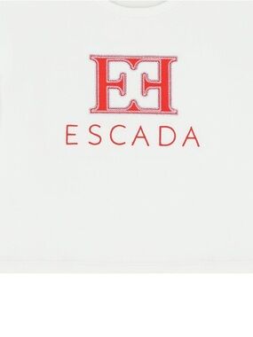 Escada Girls Logo T-Shirt Kids White & Red Size 3Y